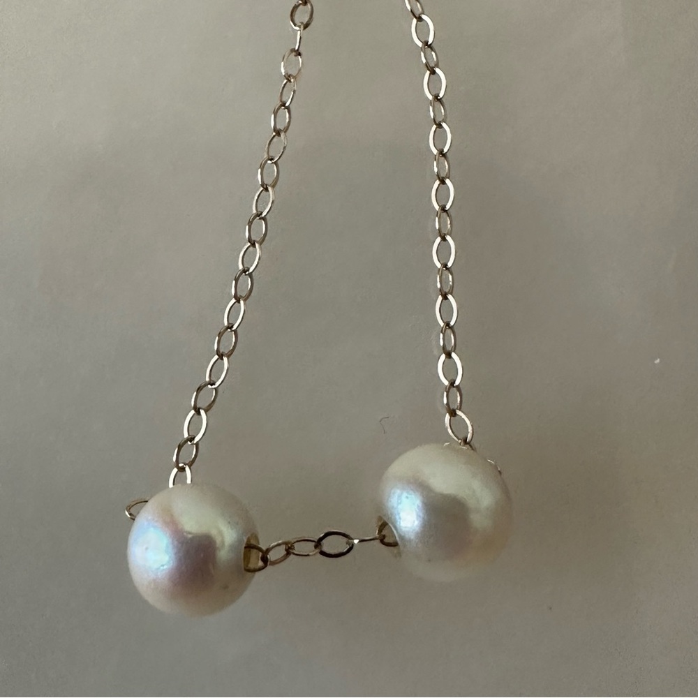 10k Solid Gold Pearl Necklace